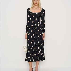 Reformation Rinna Dress in Moon Dot Polka Dots